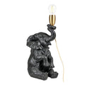 **Lampe à poser en forme d'éléphant en résine noire avec douille dorée**